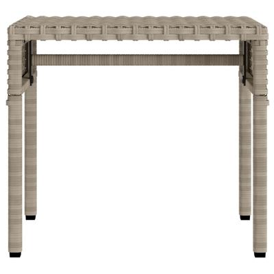Ligbedden 2 st met luifels en tafel poly rattan lichtgrijs - thumbnail