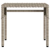 Ligbedden 2 st met luifels en tafel poly rattan lichtgrijs - thumbnail