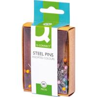 Q-CONNECT spelden 3 x 30 mm vernikkeld doos van 80 stuks - thumbnail