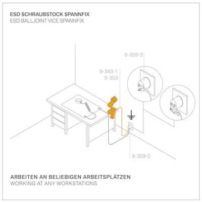 Bernstein Tools for Electronics Bernstein Werkzeugfabrik ESD Bankschroefvoet 9-261-ESD - thumbnail