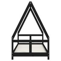 Kinderbedframe 80x200 cm massief grenenhout zwart - thumbnail