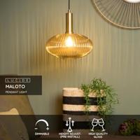 Lucide MALOTO - Hanglamp - Ø 30 cm - 1xE27 - Amber - thumbnail