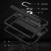 Lunso - Samsung Galaxy Z Fold5 - Armor backcover hoes met ringhouder - Zwart - thumbnail