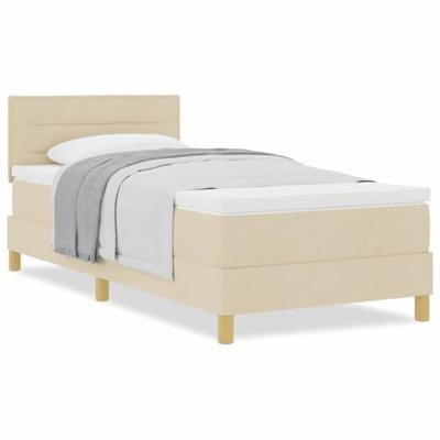Boxspringbed met matras met hoofdeinde Crème 90 x 190 cm Stof