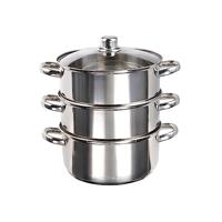 LIVOO MEP121 roestvrijstalen stoompan - Ø 24 cm - 1 pan van 4 liter - 2 stoommandjes van 3 liter en een deksel - thumbnail