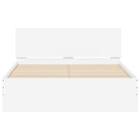 Bedframe met hoofdeinde wit 140x190 cm - thumbnail