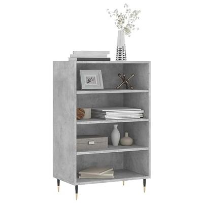 Hoge kast 57x35x90 cm bewerkt hout betongrijs