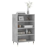 Hoge kast 57x35x90 cm bewerkt hout betongrijs - thumbnail