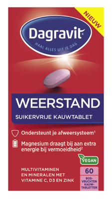 Dagravit Weerstand Suikervrije Kauwtabletten Dagravit Weerstand Suikervrije Kauwtabletten