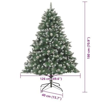 VidaXL Kunstkerstboom met 300 led groen 180 cm pvc en plastic en staal