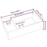 Wasbak 48x25x15 cm keramiek wit - thumbnail