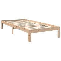 Bed met boekenkast zonder matras massief grenenhout 90x200 cm - thumbnail