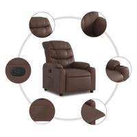 Fauteuil verstelbaar kunstleer bruin - thumbnail