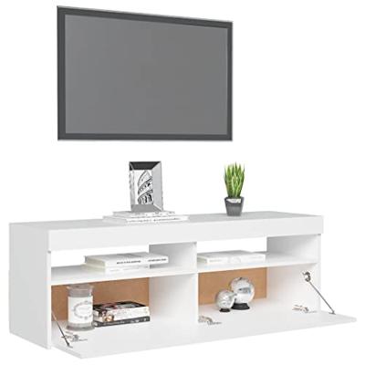 Tv-meubel met LED-verlichting 120x35x40 cm wit