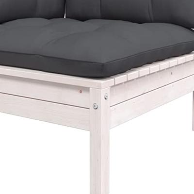Tuinbank 2-zits met kussens massief grenenhout wit
