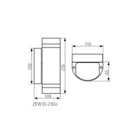 Kanlux Zew 22443 Buitenlamp (wand) LED GU10 70 W Grijs - thumbnail