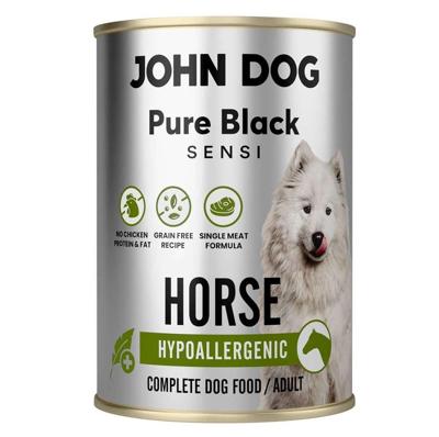 JOHN DOG Pure Black Sensi Hypoallergenic Horse - natvoer voor honden - 400g