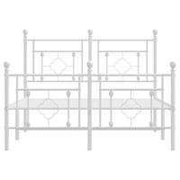 Bedframe met hoofd- en voeteneinde metaal wit 120x200 cm - thumbnail
