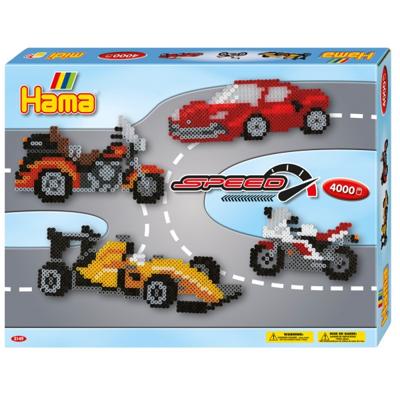 Hama strijkkralenset - racen, 4000st.