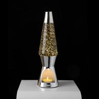 Waxinelicht lavalamp gouden glitters - thumbnail