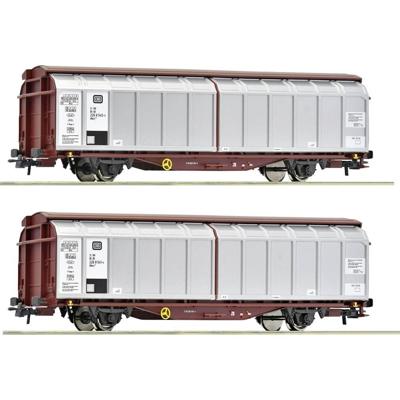 Roco 6600111 H0 2-delige set schuifwandwagons van de DB