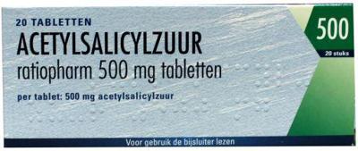 Teva Acetylsalicylzuur 500mg Tabletten Teva Acetylsalicylzuur 500mg Tabletten