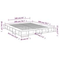 Bedframe massief hout wit 200x200 cm - thumbnail
