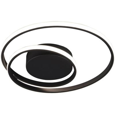 LED Plafondlamp Dimbaar - 22W Warm Wit 3000K - Rond Mat Zwart Aluminium