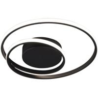 LED Plafondlamp Dimbaar - 22W Warm Wit 3000K - Rond Mat Zwart Aluminium - thumbnail