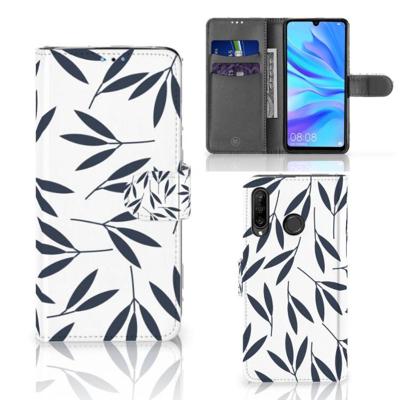 Huawei P30 Lite (2020) Hoesje Leaves Blue Huawei P30 Lite (2020) Hoesje Leaves Blue