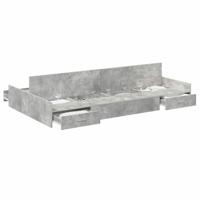 Opbergbedframe met lade Betongrijs 120 x 190 cm Bewerkt hout - thumbnail