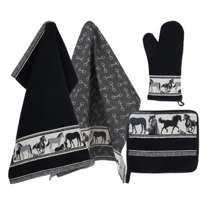 Bunzlau Castle Keukentextiel Set Horse Zwart Bunzlau Castle Keukentextiel Set Horse Zwart