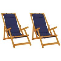 Strandstoel 2 pcs Bruin 61.5 x 123 x 82cm Massief acaciahout - thumbnail