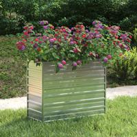 VidaXL Plantenbak verhoogd 100x40x77 cm gegalvaniseerd staal zilver - thumbnail
