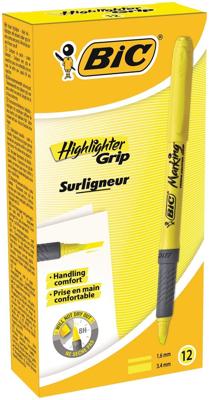 Markeerstift bic brite liner grip geel