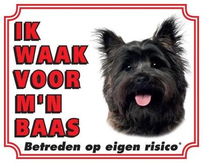 Cairn Terrier Waakbord - Ik waak voor mijn baas Bruin Cairn Terrier Waakbord - Ik waak voor mijn baas Bruin