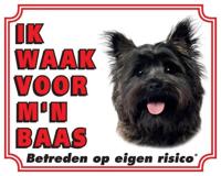 Cairn Terrier Waakbord - Ik waak voor mijn baas Bruin - thumbnail