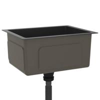 Gootsteen handgemaakt roestvrij staal zwart - thumbnail