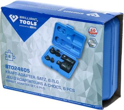 Brilliant Tools BT024605 BT024605 Dopsleuteladapter Aandrijving 1/4 (6.3 mm), 3/8 (10 mm), 1/2 (12.5 mm), 3/4 (20 mm) 1 stuk(s) Brilliant Tools BT024605 BT024605 Dopsleuteladapter Aandrijving 1/4 (6.3 mm), 3/8 (10 mm), 1/2 (12.5 mm), 3/4 (20 mm) 1 stuk(s)