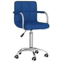 Eetkamerstoel draaibaar stof blauw - thumbnail