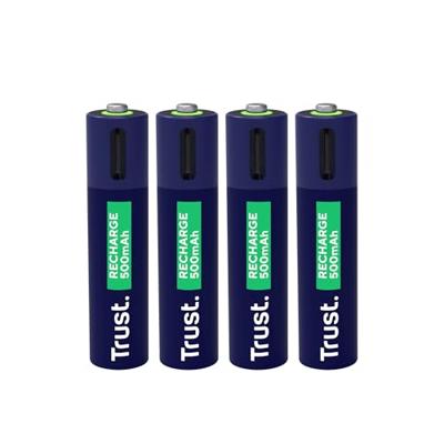 Trust Via USB-C oplaadbare AAA-batterijen (4 stuks) Batterij Blauw