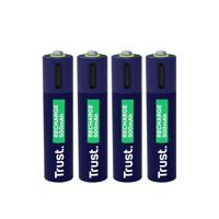 Trust Via USB-C oplaadbare AAA-batterijen (4 stuks) Batterij Blauw - thumbnail
