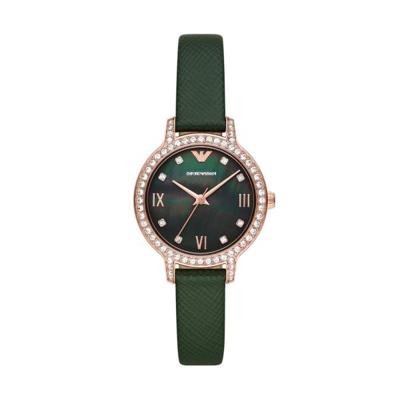 Horlogeband Armani AR11577 Leder Groen 12mm Horlogeband Armani AR11577 Leder Groen 12mm