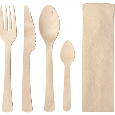 Depa Bestekset | incl. Servet | hout | 160mm | naturel | 400 stuks