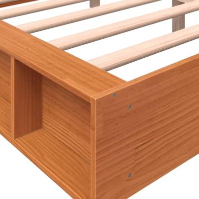 Bedframe massief grenenhout wasbruin 150x200 cm