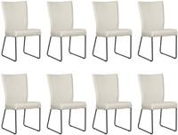 Set van 8 Crème leren industriële eetkamerstoelen Mate - Toledo Leer Nebbia (crème leer) - thumbnail