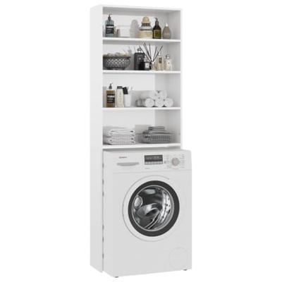 VidaXL Wasmachinekast 64x24x190 cm hoogglans wit - thumbnail
