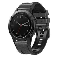 By Qubix - leer + siliconen bandje - Donkergrijs - Compatible met Garmin Fenix 8-51mm - Compatible Garmin bandje - thumbnail