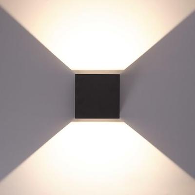 Kansas XL LED Wandlamp kubus - 20W 1850lm - 3000K warm wit - IP65 Waterdicht - Zwart - Up & downlight - Voor binnen en buiten