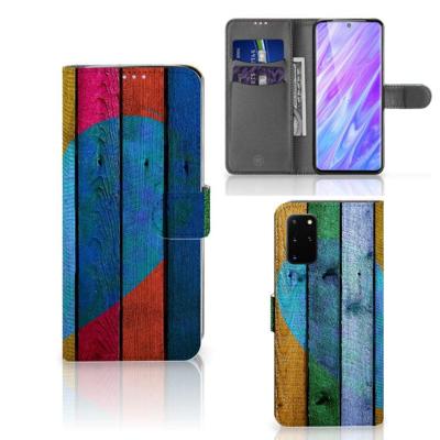 Samsung Galaxy S20 Plus | Book Style Case | Wood Heart - Cadeau voor je Vriend Samsung Galaxy S20 Plus | Book Style Case | Wood Heart - Cadeau voor je Vriend
